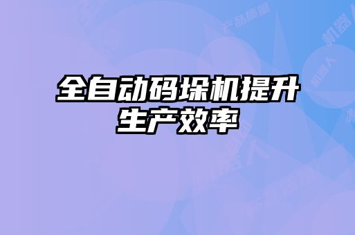 全自動(dòng)碼垛機(jī)提升生產(chǎn)效率