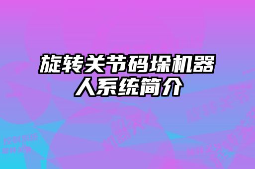 旋轉關節(jié)碼垛機器人系統(tǒng)簡介