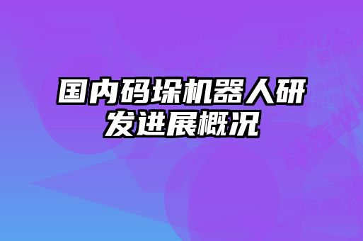 國內(nèi)碼垛機器人研發(fā)進(jìn)展概況