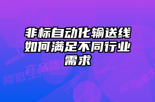非標(biāo)自動化輸送線如何滿足不同行業(yè)需求