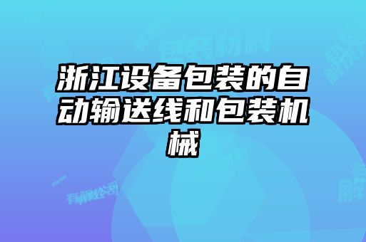 浙江設(shè)備包裝的自動(dòng)輸送線和包裝機(jī)械