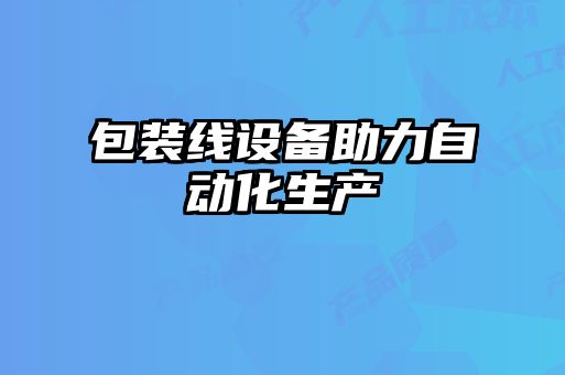 包裝線設備助力自動化生產