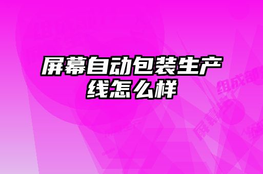 屏幕自動(dòng)包裝生產(chǎn)線怎么樣