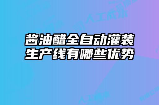 醬油醋全自動灌裝生產線有哪些優(yōu)勢