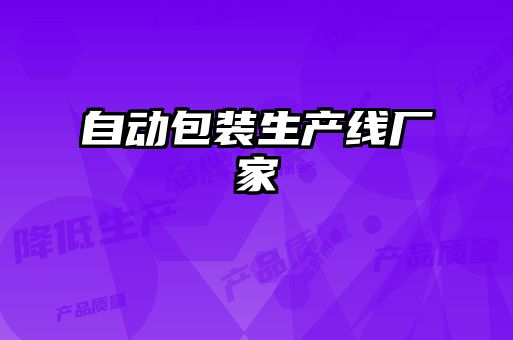 自動(dòng)包裝生產(chǎn)線廠家