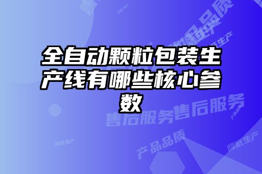 全自動(dòng)顆粒包裝生產(chǎn)線有哪些核心參數(shù)