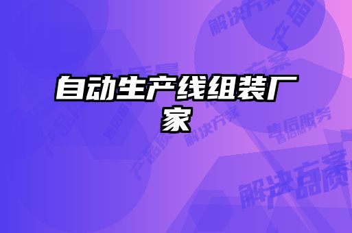 自動(dòng)生產(chǎn)線(xiàn)組裝廠(chǎng)家